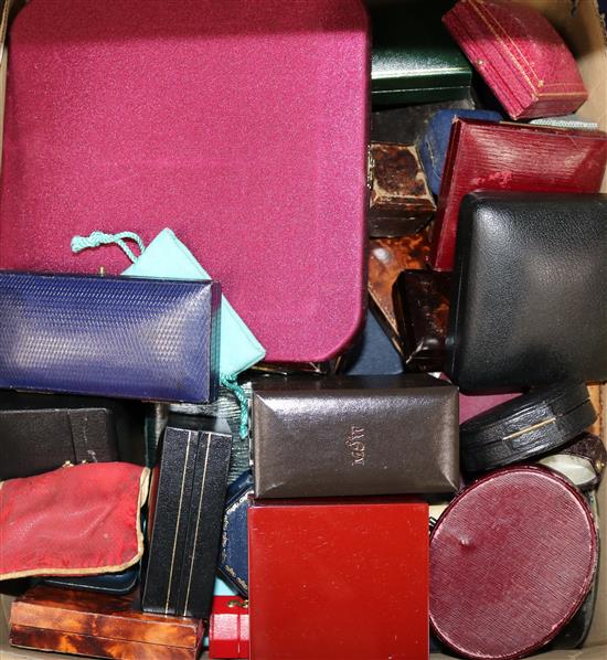 Approximately sixty assorted empty jewellery boxes.